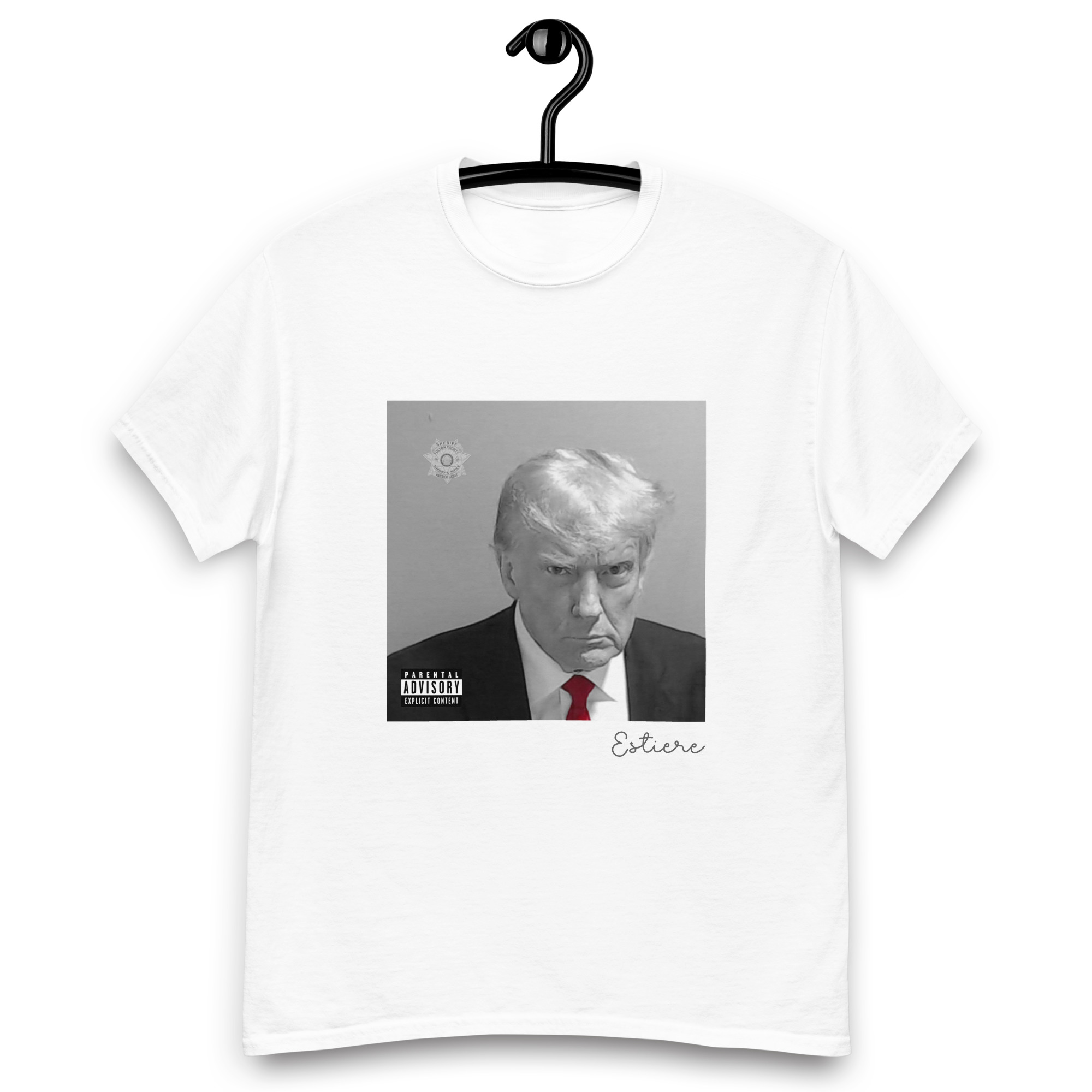 mens classic tee white front 64ec909bbbead Estieré New Zealand Donald Trump Mugshot Tee